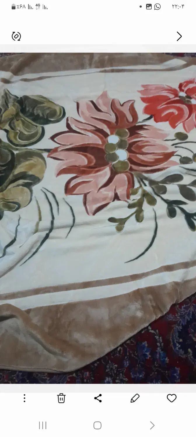 پتوی گلبافت گل برجسته دو نفره|رختخواب، بالش، پتو|تاکستان, |دیوار