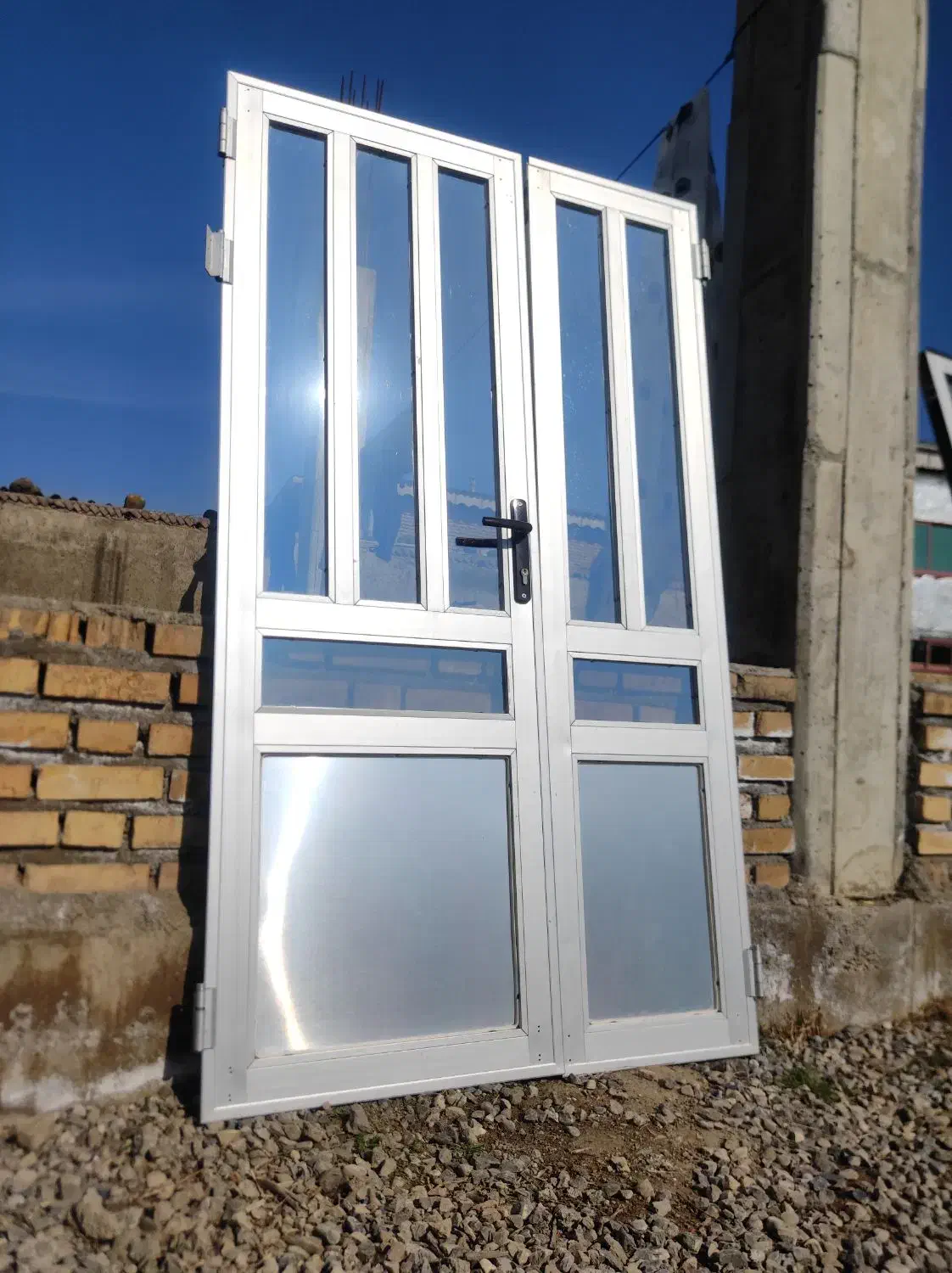 درب آلومینیومی دو لات بدونه چهار چوب|مصالح و تجهیزات ساختمان|سنگدوین, |دیوار