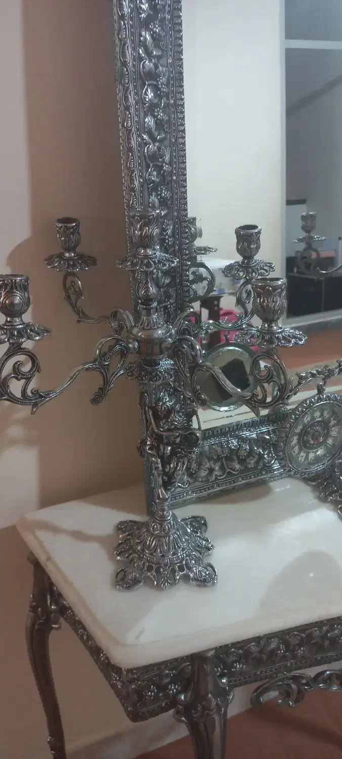 آینه وشمعدان برنز|آینه|اسکو, |دیوار