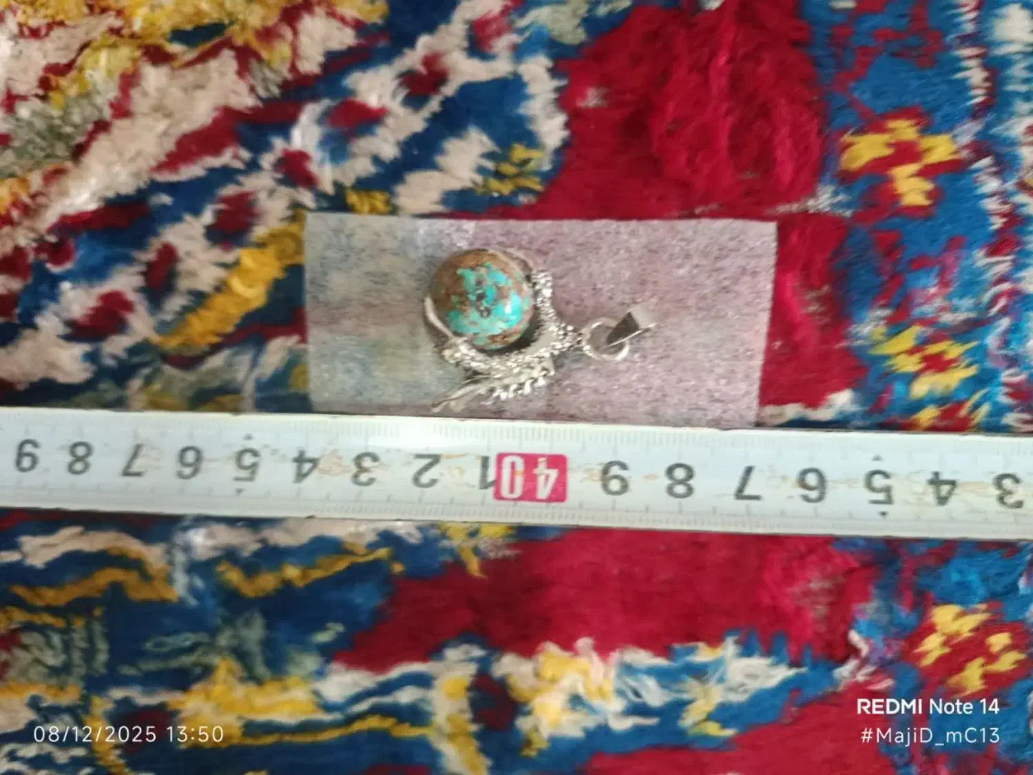 نگین گردنبند کلکسیونی فیروزه نیشابور|کلکسیون اشیاء عتیقه|مشهد, سراب|دیوار