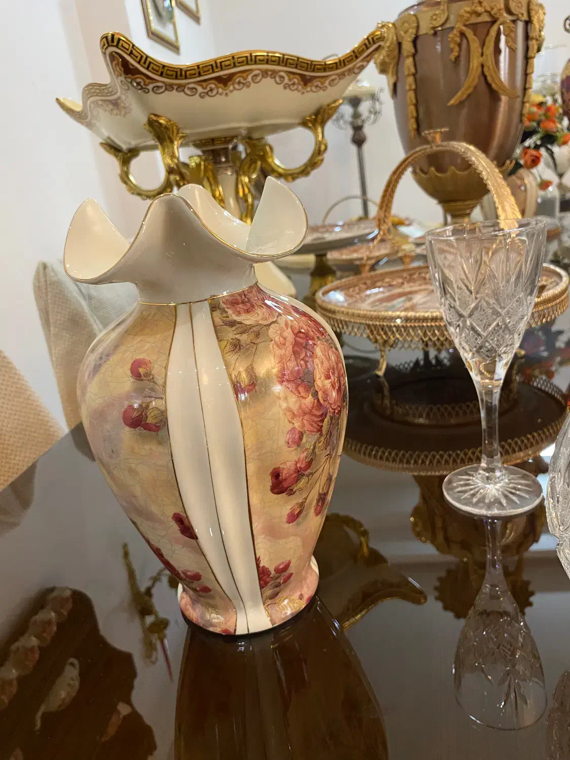 گلدان لمونژ/جام بوهیما/قندان کریستال/گل مصنوعی/قاب|ظروف سرو و پذیرایی|مشهد, امام رضا (ع)|دیوار