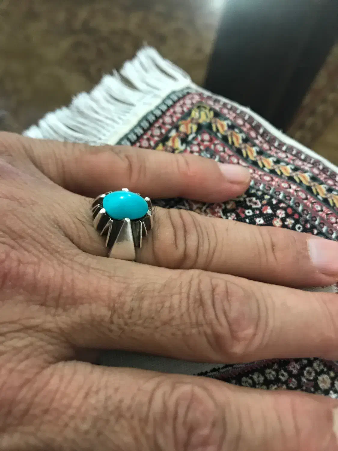 انگشتر فیروزه نیشاپور عجمی اصل (کهنه)|جواهرات|خرم‌آباد, |دیوار