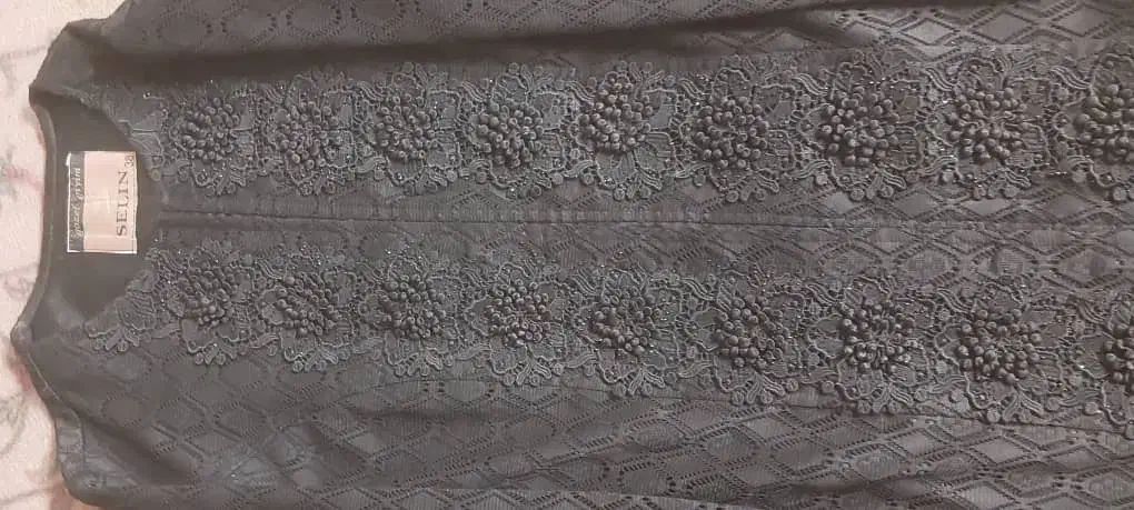 مانتومشکی مجلسی کارشده درحدنو|لباس|تبریز, |دیوار