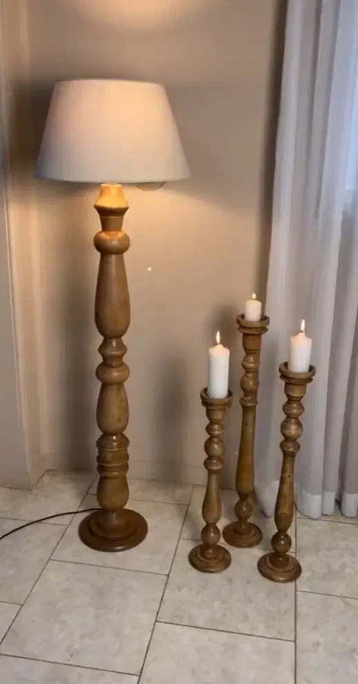 ست شمعدونی چوبی آباژور لوستر|صنایع دستی و سایر لوازم تزئینی|تربت‌حیدریه, شهرک ولیعصر|دیوار