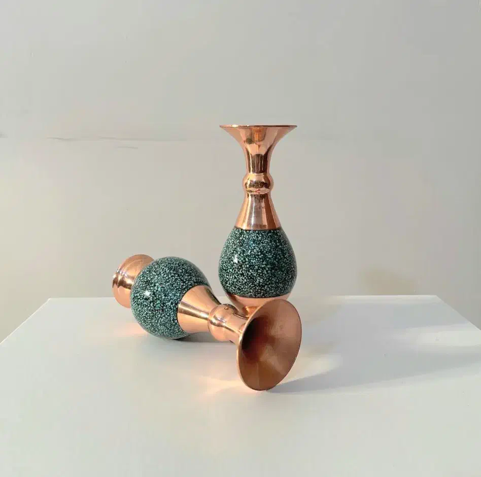 گلدان فیروزه کوبی صنایع دستی|صنایع دستی و سایر لوازم تزئینی|برخوار, |دیوار