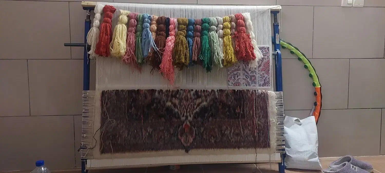 قالی گل ابریشم|فرش|قم, علی آباد سعدگان|دیوار