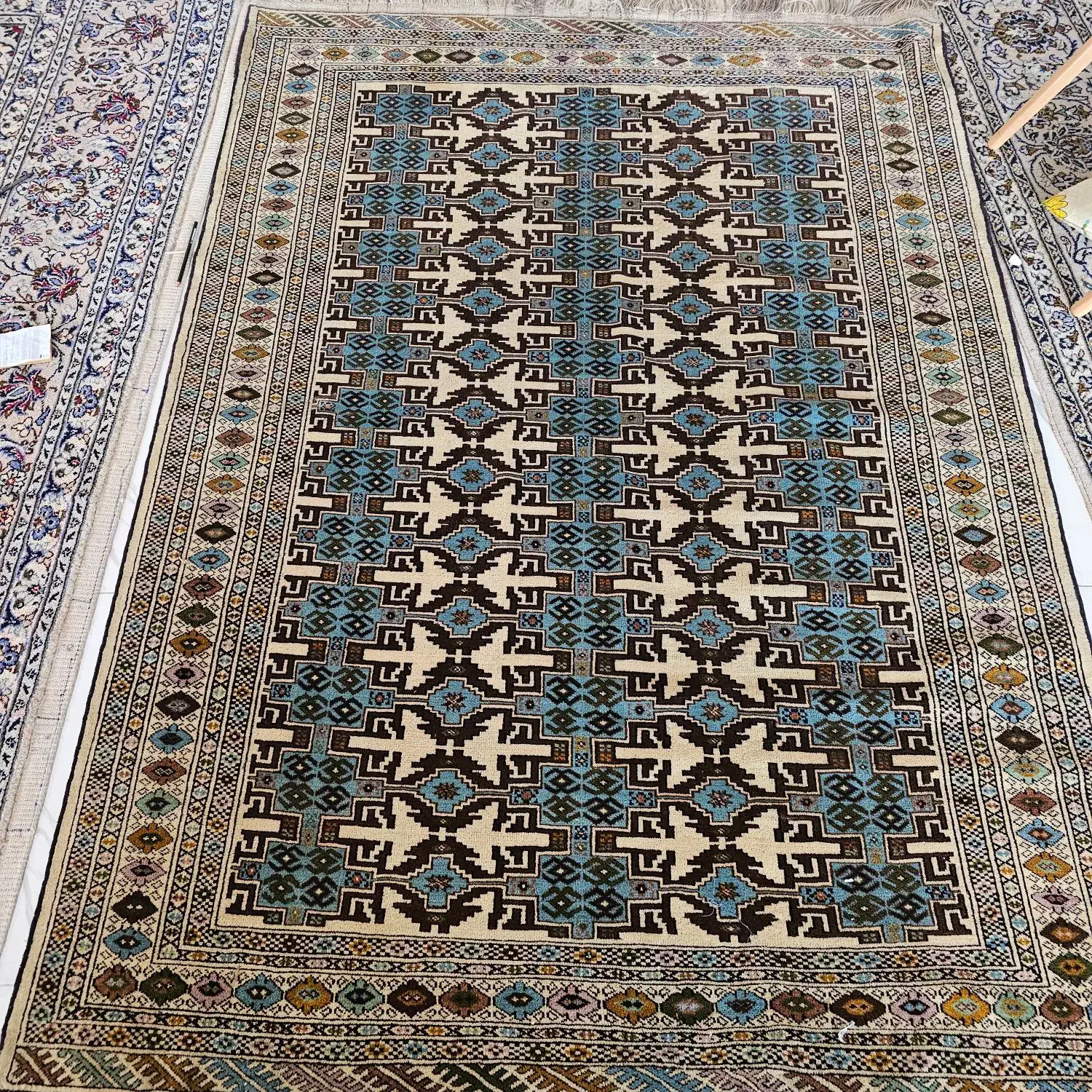 فرش ترکمن.قالیچه حدود ۵ متر فرش.سالم بدون عیب|فرش|زنجان, |دیوار