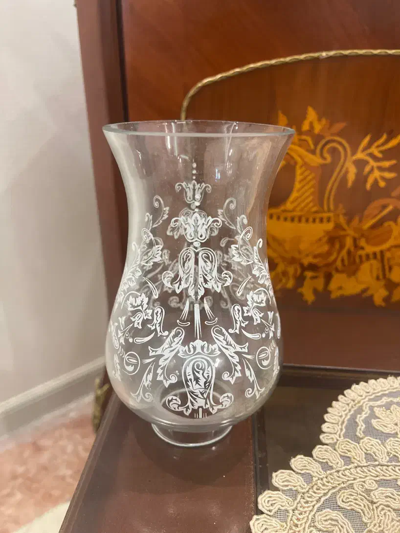 لاله طرح دار شیشه ای لوستر نو|لوستر و چراغ آویز|تهران, سازمان آب|دیوار