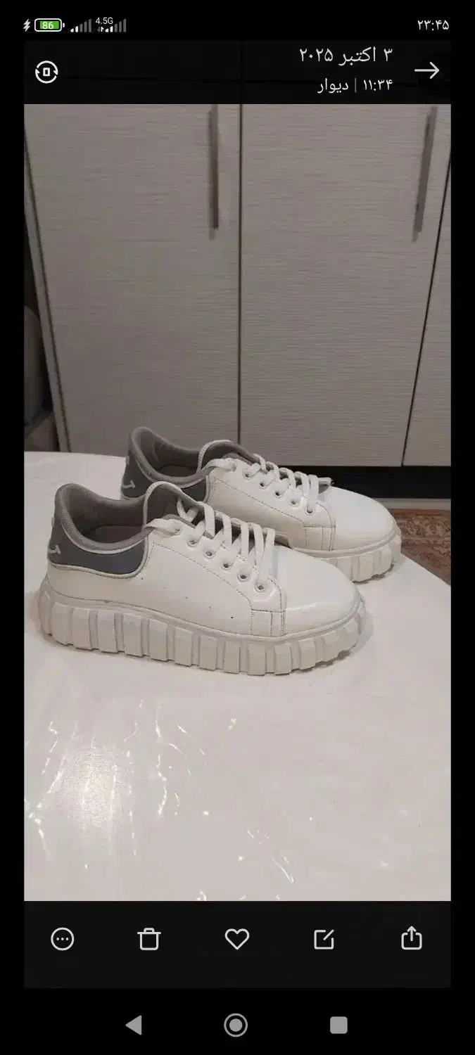 کتونی ۳۷ ۳۸ میخوره یکبار پوشیده شده|کیف، کفش، کمربند|رشت, چمارسرا|دیوار