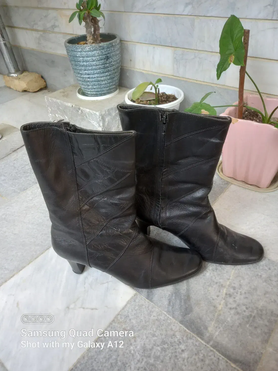 پوتین پاشنه ۳ سانت چرم طبیعی|کیف، کفش، کمربند|ساری, |دیوار