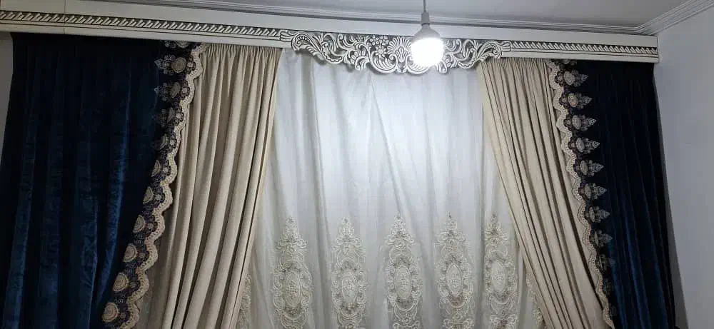 پرده|پرده، رانر، رومیزی|کاکی, |دیوار