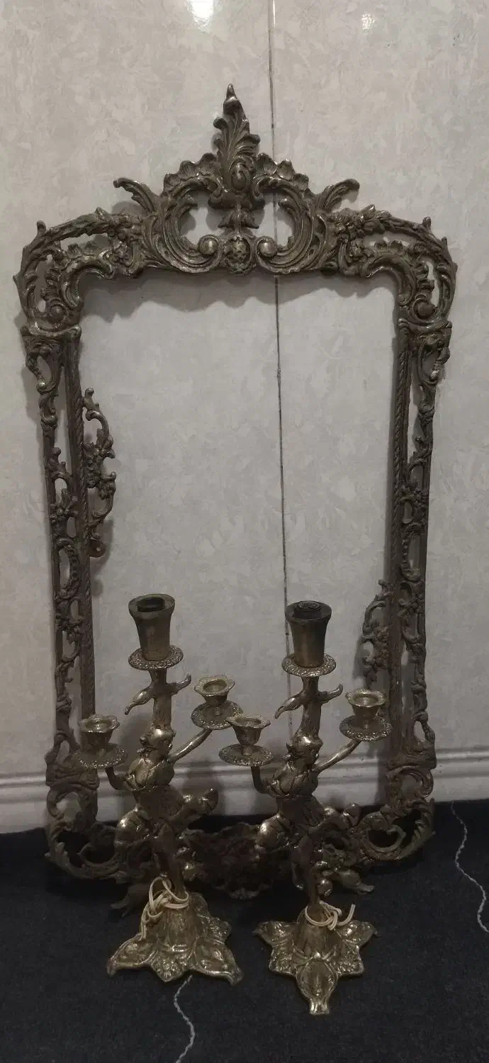 آینه و شمعدان برنجی|آینه|قرچک, شهرک طلائیه|دیوار