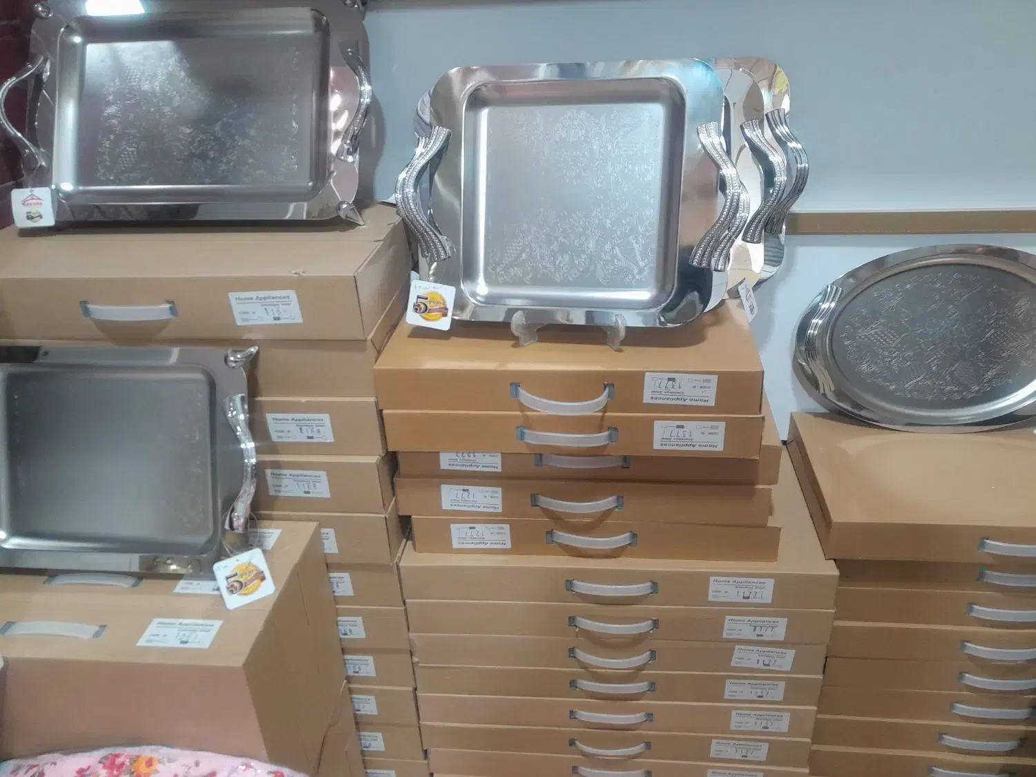 پخش عمده سینی پذیرایی استیل اصل عمده و تک|ظروف سرو و پذیرایی|رباط‌کریم, شترخوار|دیوار