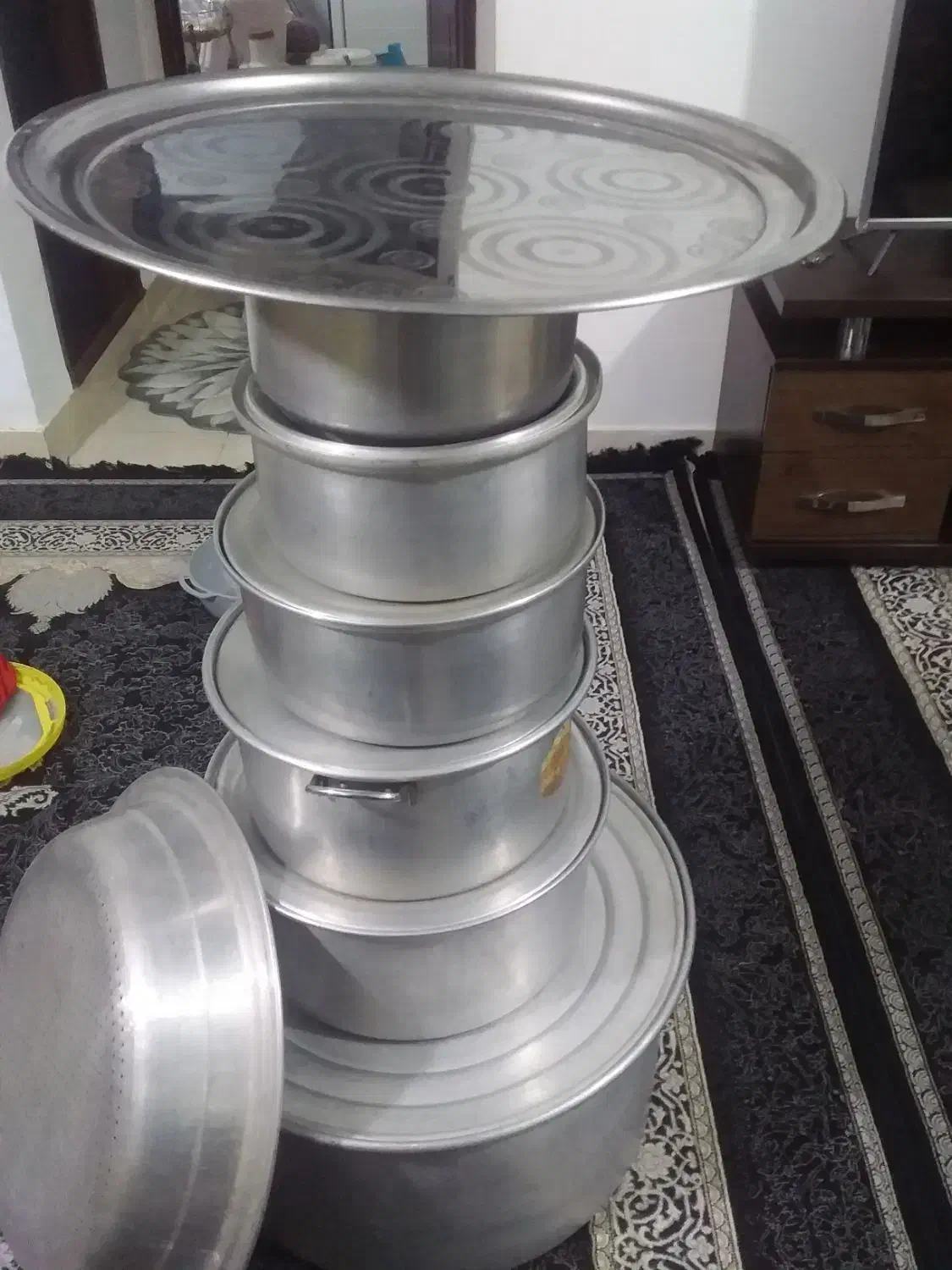 سلام ۶ عدد قابلمه و ۱عدد آبکش و۱عدد سینی استیل|ظروف پختوپز|هشتگرد, شهرک ایران خودرو|دیوار