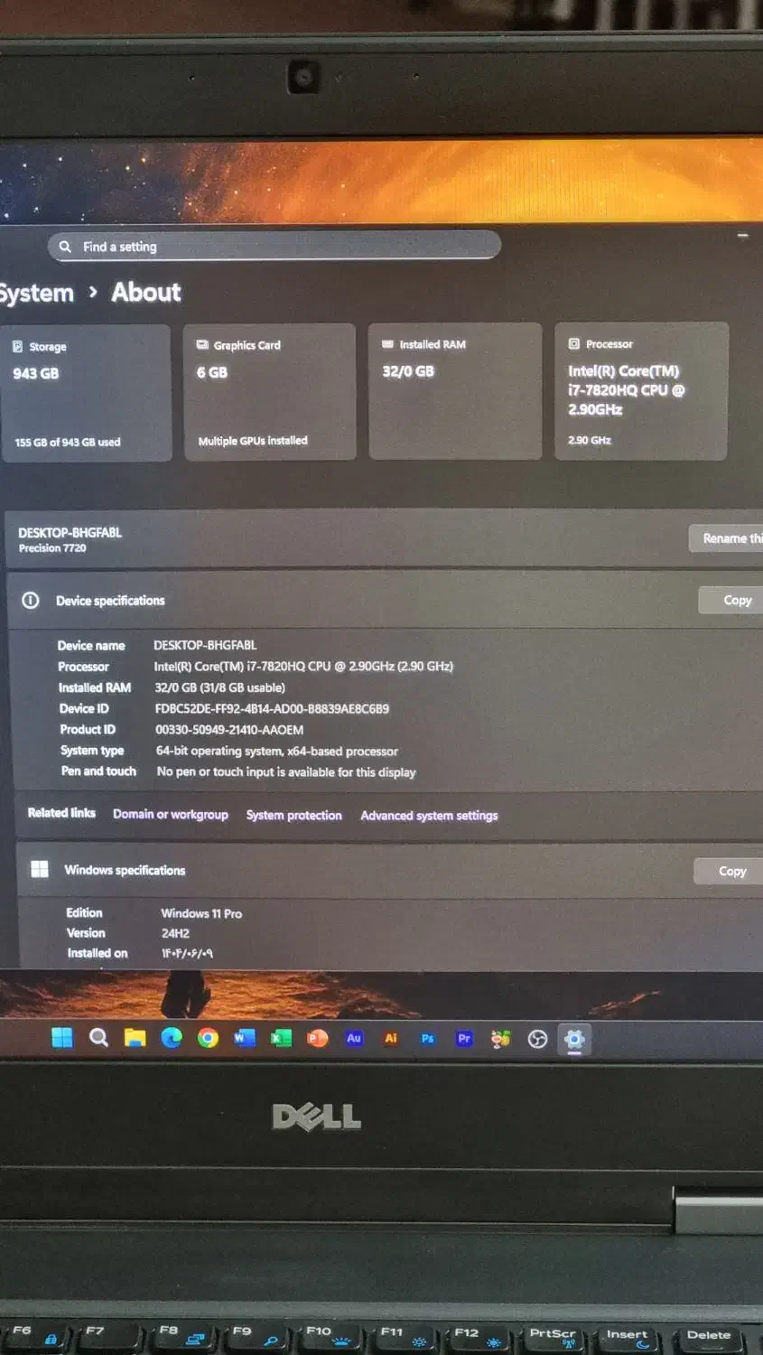 لپ‌تاپ Dell 7720  رم 32 - گرافیک 6GB|رایانه همراه|نیشابور, دارایی|دیوار