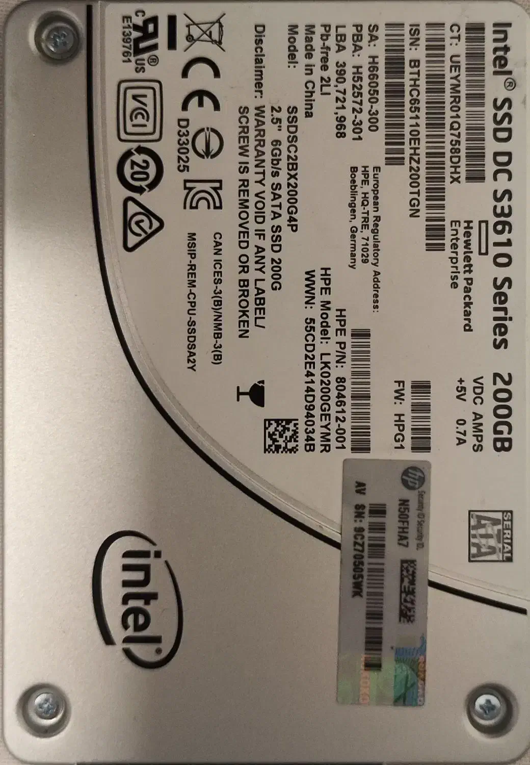 هارد سرور  Intel SSD DC S3610|قطعات و لوازم جانبی رایانه|مشهد, کوثر|دیوار