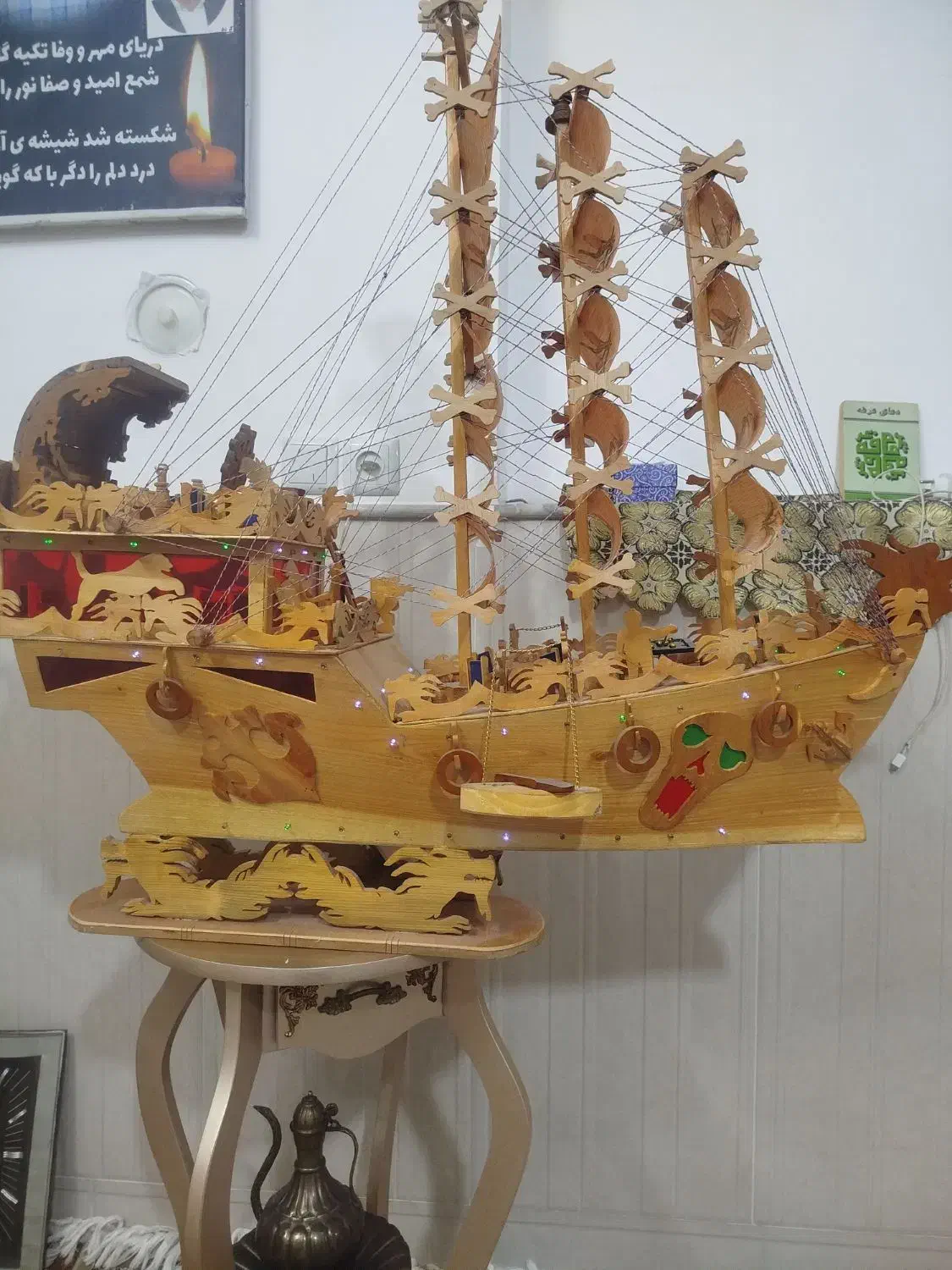 کشتی چوبی|مجسمه، تندیس، ماکت|قم, شهید صیاد شیرازی|دیوار