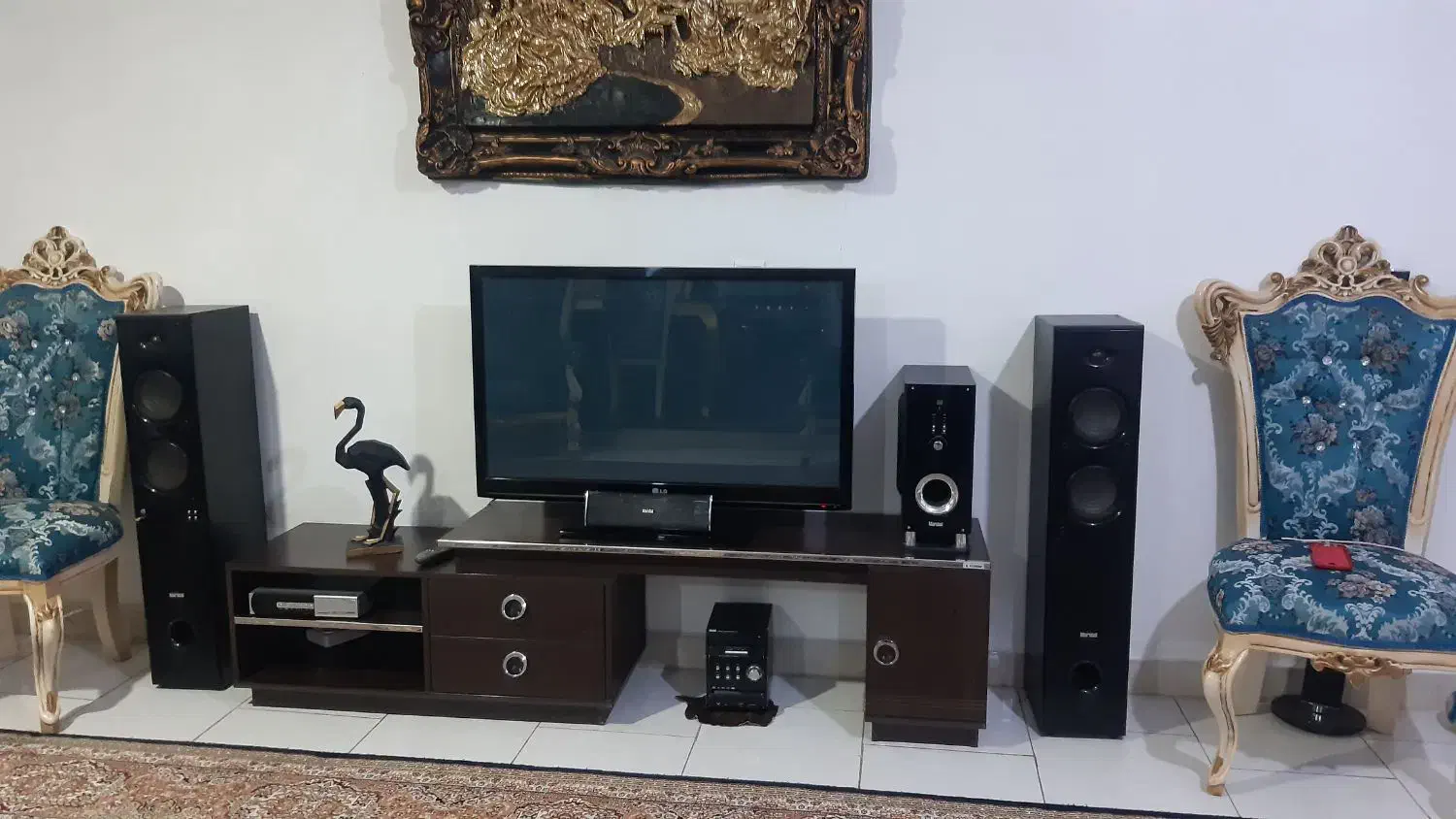 میز تلوزیون ام دی اف روکش برجسته در حدنو|میز تلویزیون|میانه, |دیوار