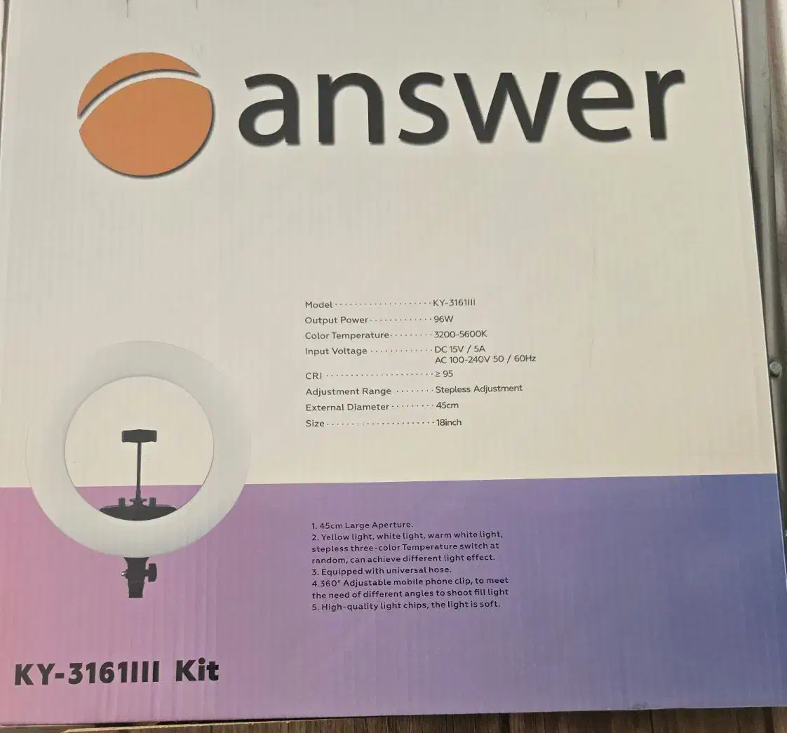 رینگ لایت|دوربین عکاسی و فیلم‌برداری|شاهین‌شهر, فدک|دیوار