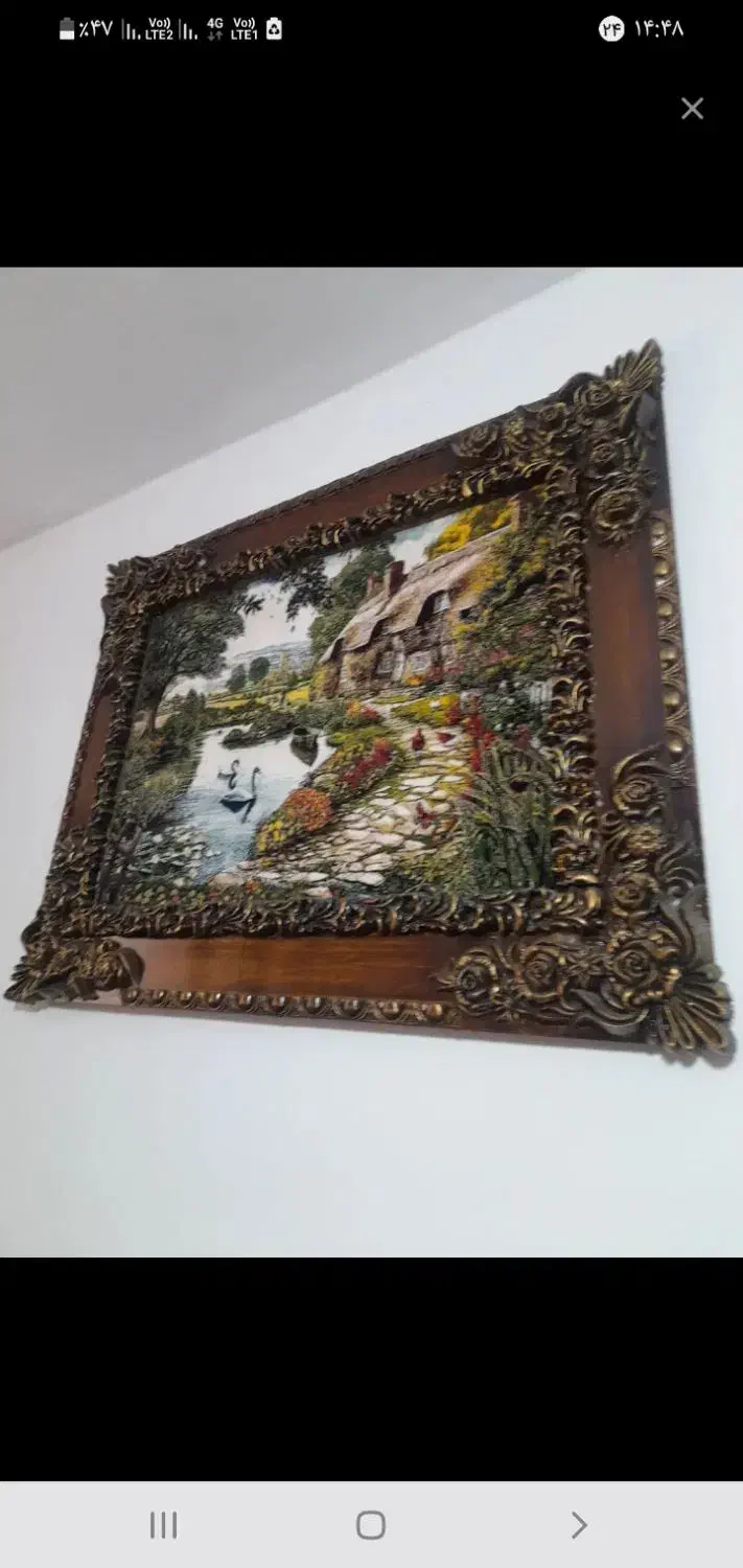 تابلو فرش نفیس آک درحدنوبدون هیچ ایرادی سالم سالم|تابلو فرش|همدان, |دیوار