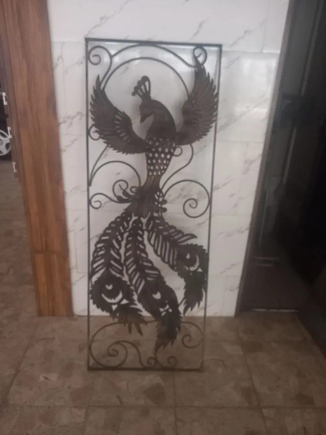 فرفورژه طرح طاووس مناسب جلوی درب فلزی ساختمان|مصالح و تجهیزات ساختمان|رشت, چمارسرا|دیوار