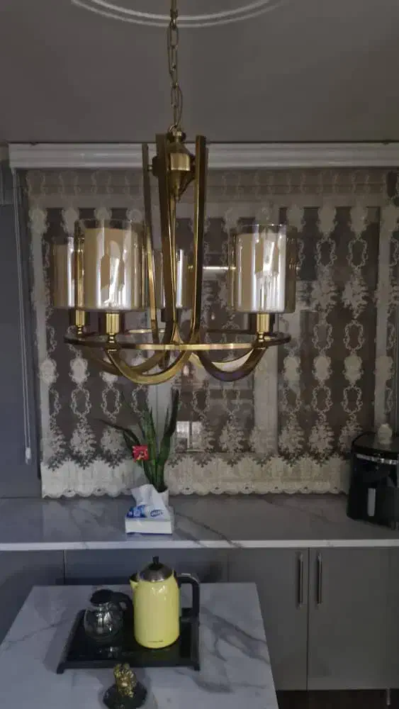 لوستر ۵ شعله ضربدری رنگ شامپاینی|لوستر و چراغ آویز|تهران, تهرانپارس غربی|دیوار