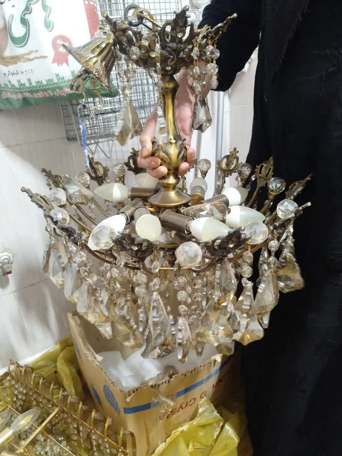 لوستر تمام برنز|لوستر و چراغ آویز|ملارد, |دیوار