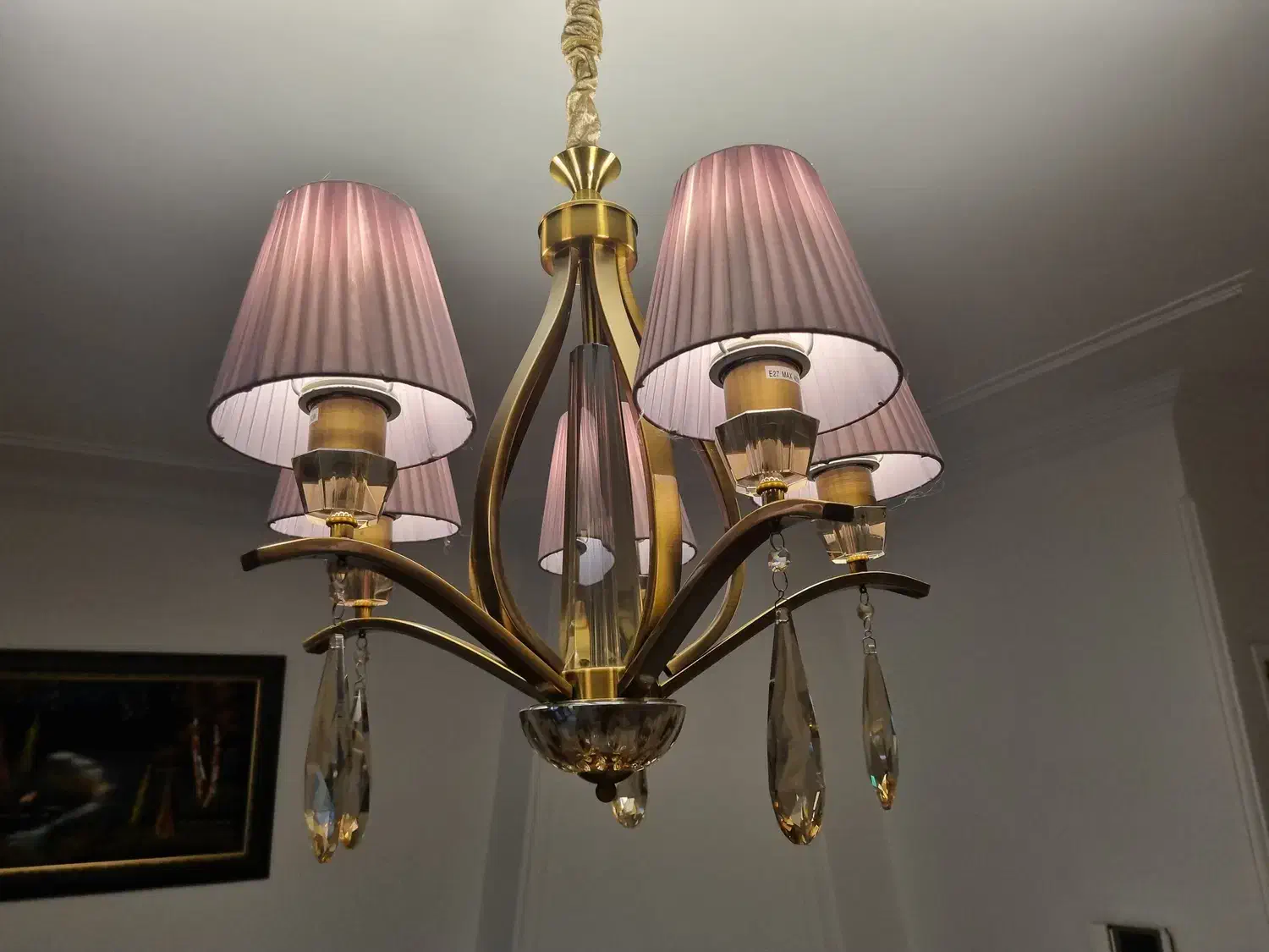 لوستر پنج شعله به همراه دیوارکوب|لوستر و چراغ آویز|تهران, هفت حوض|دیوار