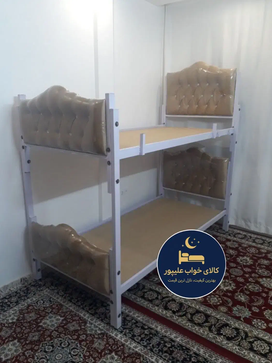 تخت خواب دوطبقه فلزی جداشونده استار آبی|تخت و سرویس خواب|مشهد, طلاب|دیوار