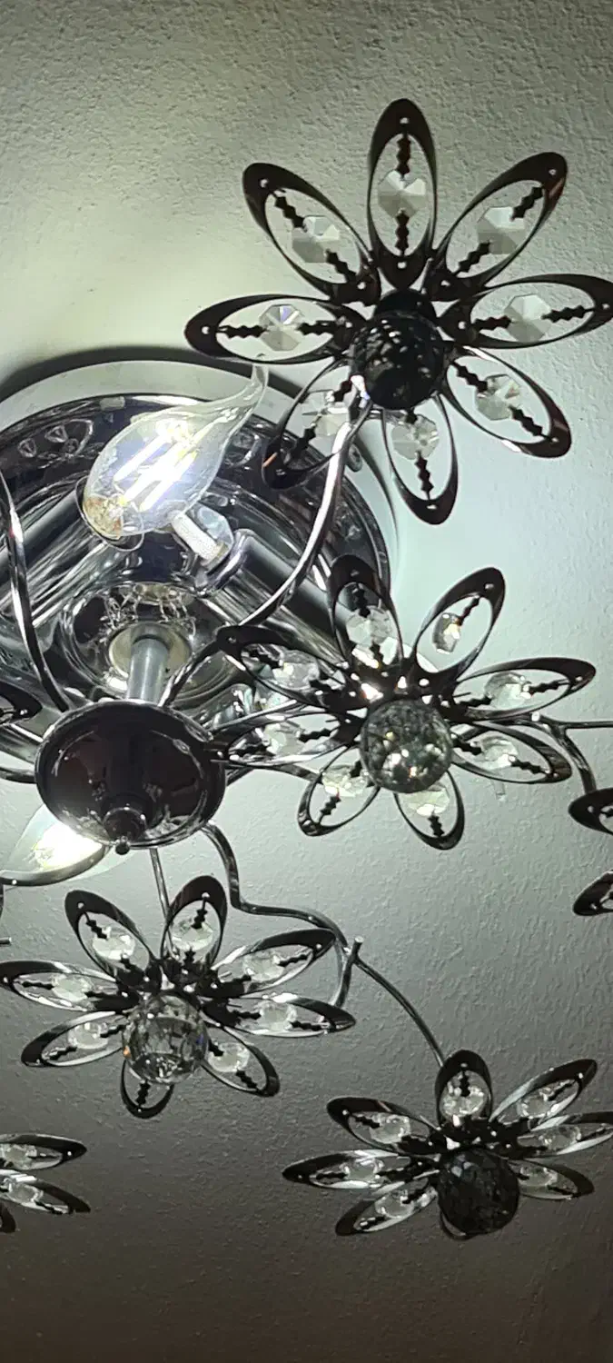 لوستر سقفی فانتزی طرح گل کریستالی|لوستر و چراغ آویز|مشهد, کوشش|دیوار