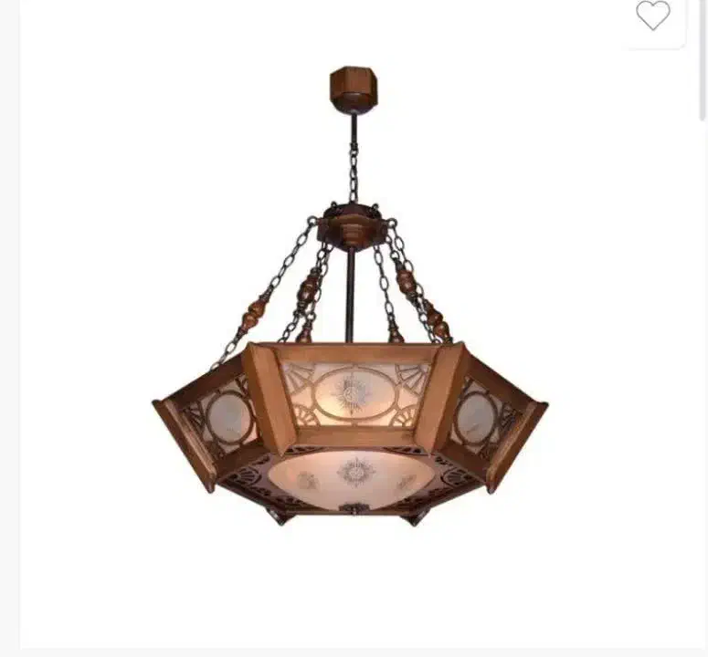 لوستر چوبی در حد نو|لوستر و چراغ آویز|رفسنجان, |دیوار