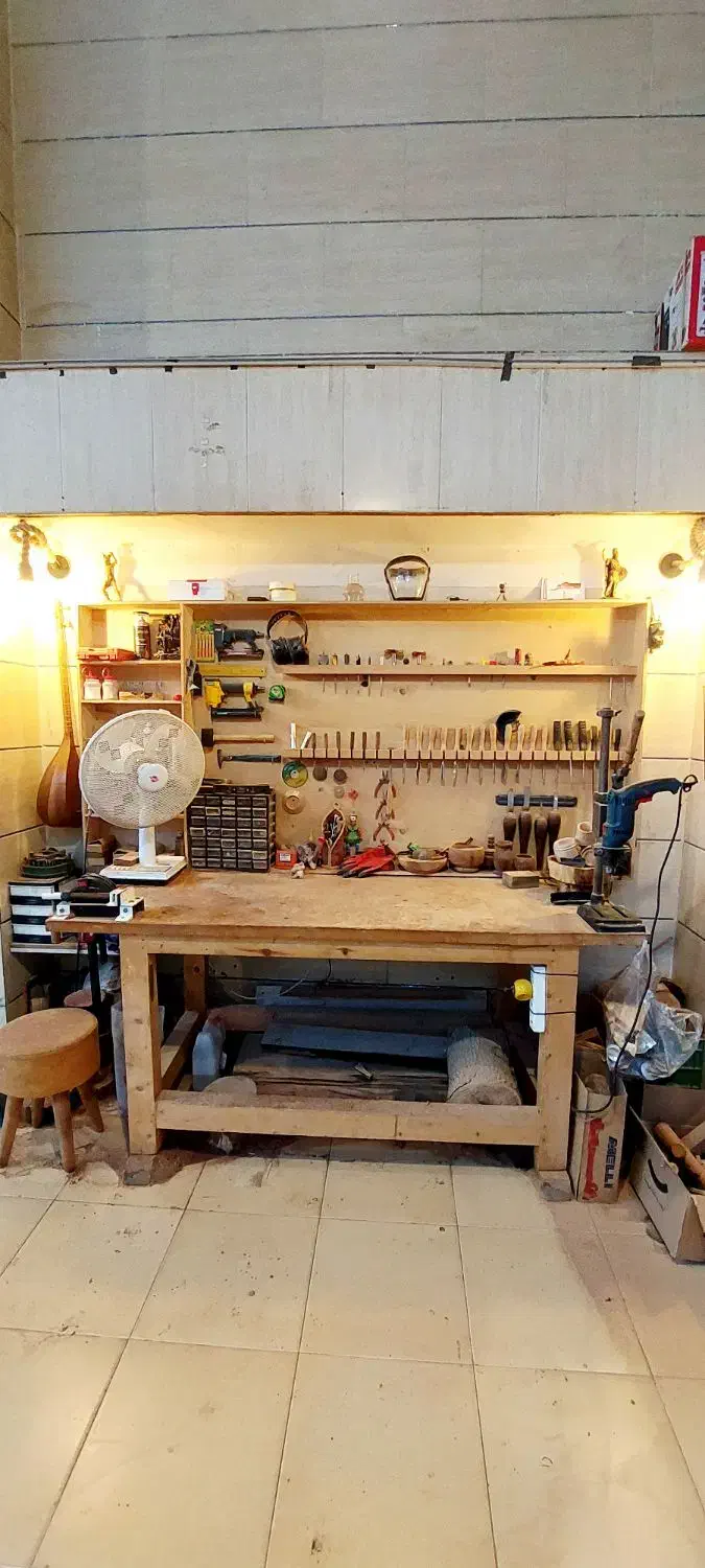 میز کار و تابلو ابزار چوبی|فروشگاه و مغازه|اشتهارد, |دیوار