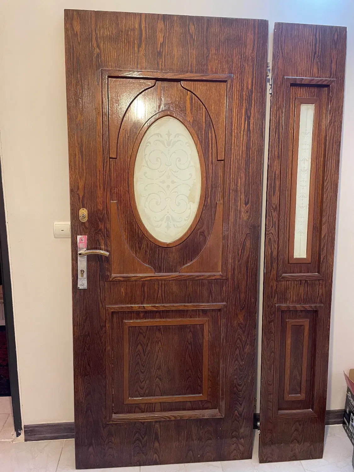 درب ضد سرقت چوب گردو|مصالح و تجهیزات ساختمان|فولادشهر, مسکن مهر فولادشهر|دیوار