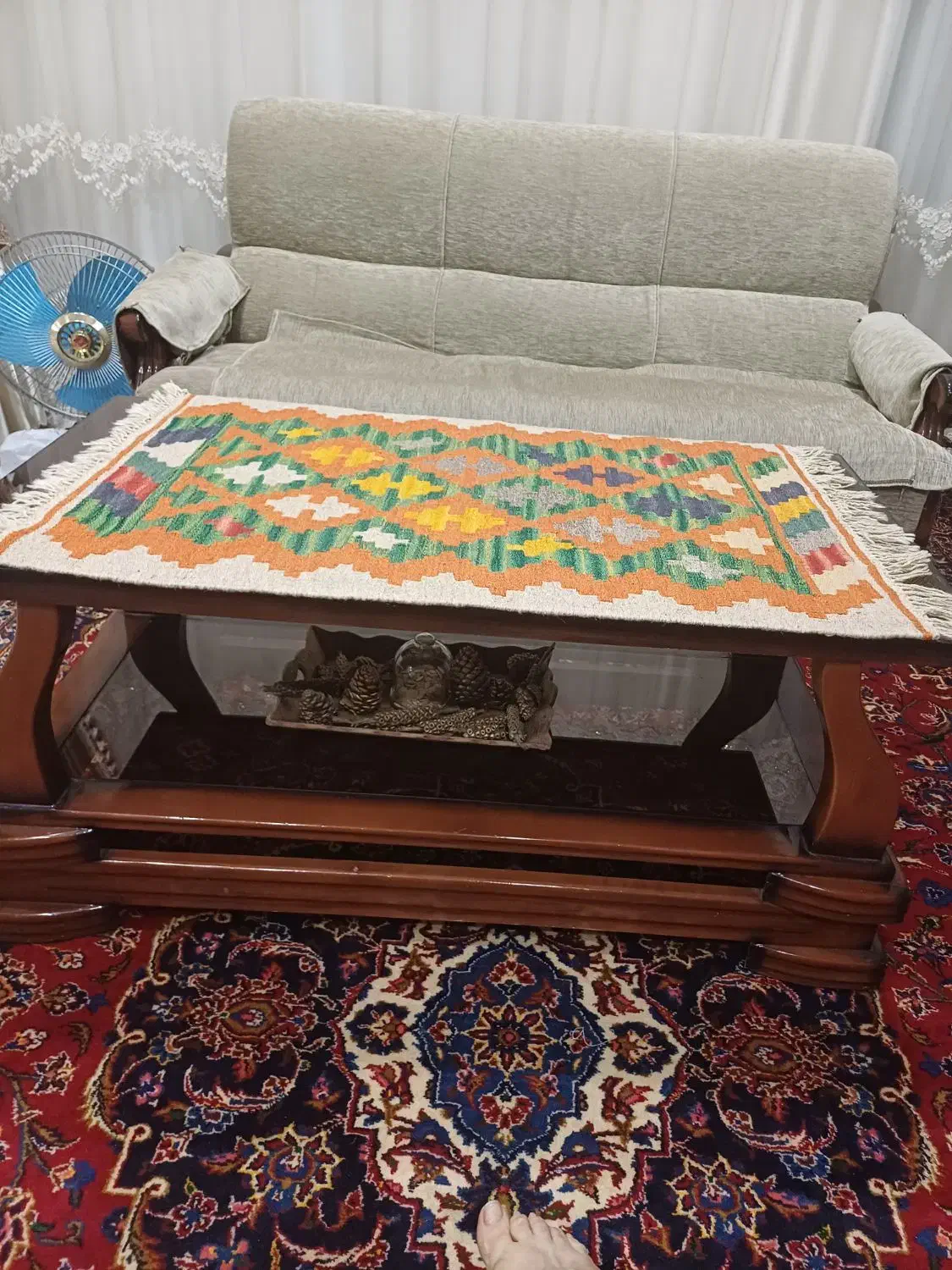 گلیم صد درصد پشم اندازه ۱۰۰در۶۰|گلیم، جاجیم، گبه|تهران, شکوفه|دیوار