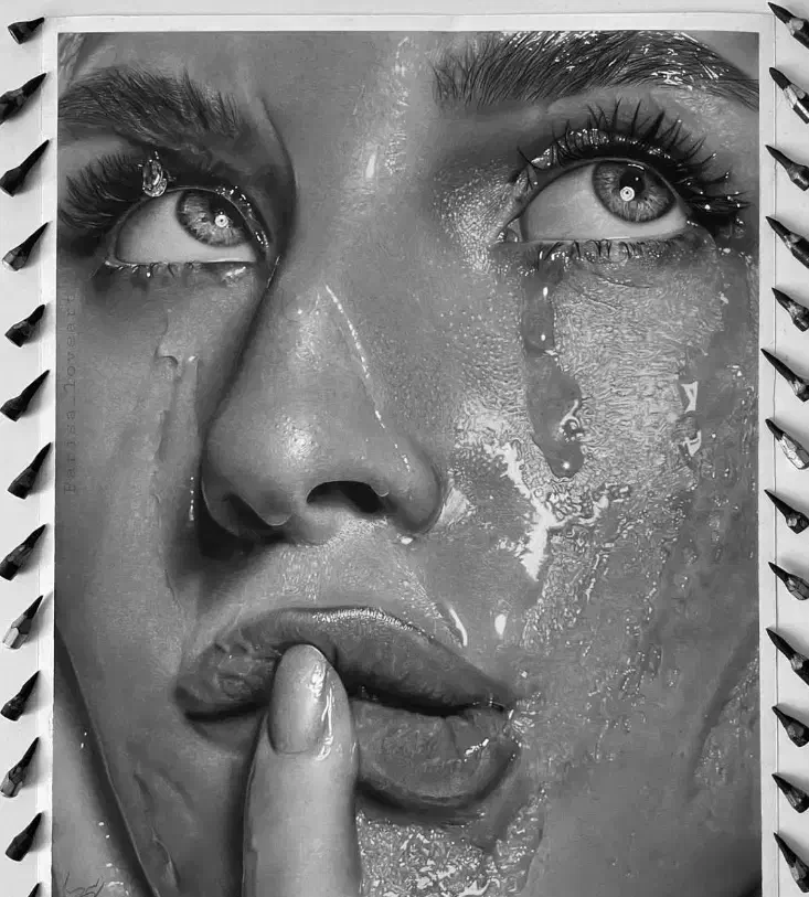 طراحی نقاشی چهره هدیه روز زن/ یلدا|تابلو، نقاشی، عکس|شیراز, شیمی گیاه|دیوار