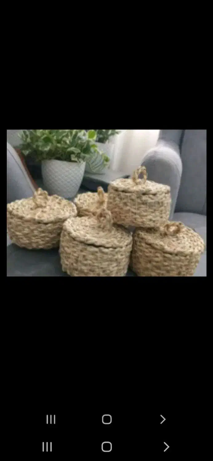 انواع باکس داخلش چوب بافته شده با طناب حصیری|صنایع دستی و سایر لوازم تزئینی|فردیس, شهرک وحدت|دیوار