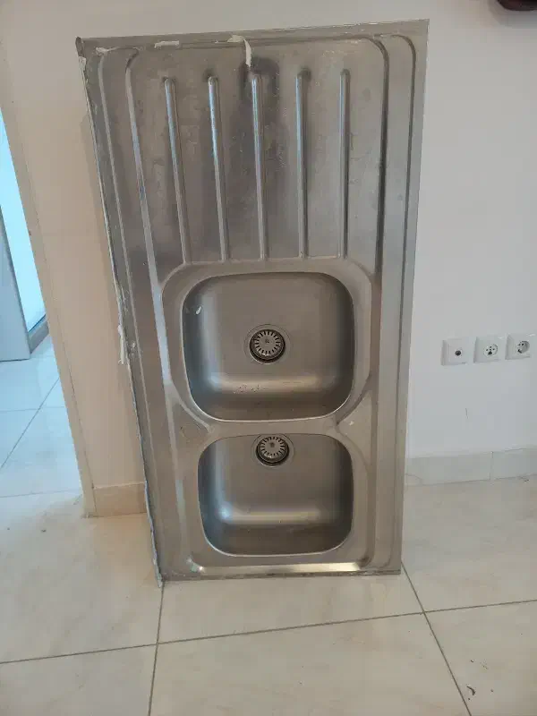 سینک دو لگن روکار|آب‌چکان و نظم‌دهنده ظروف|تبریز, |دیوار