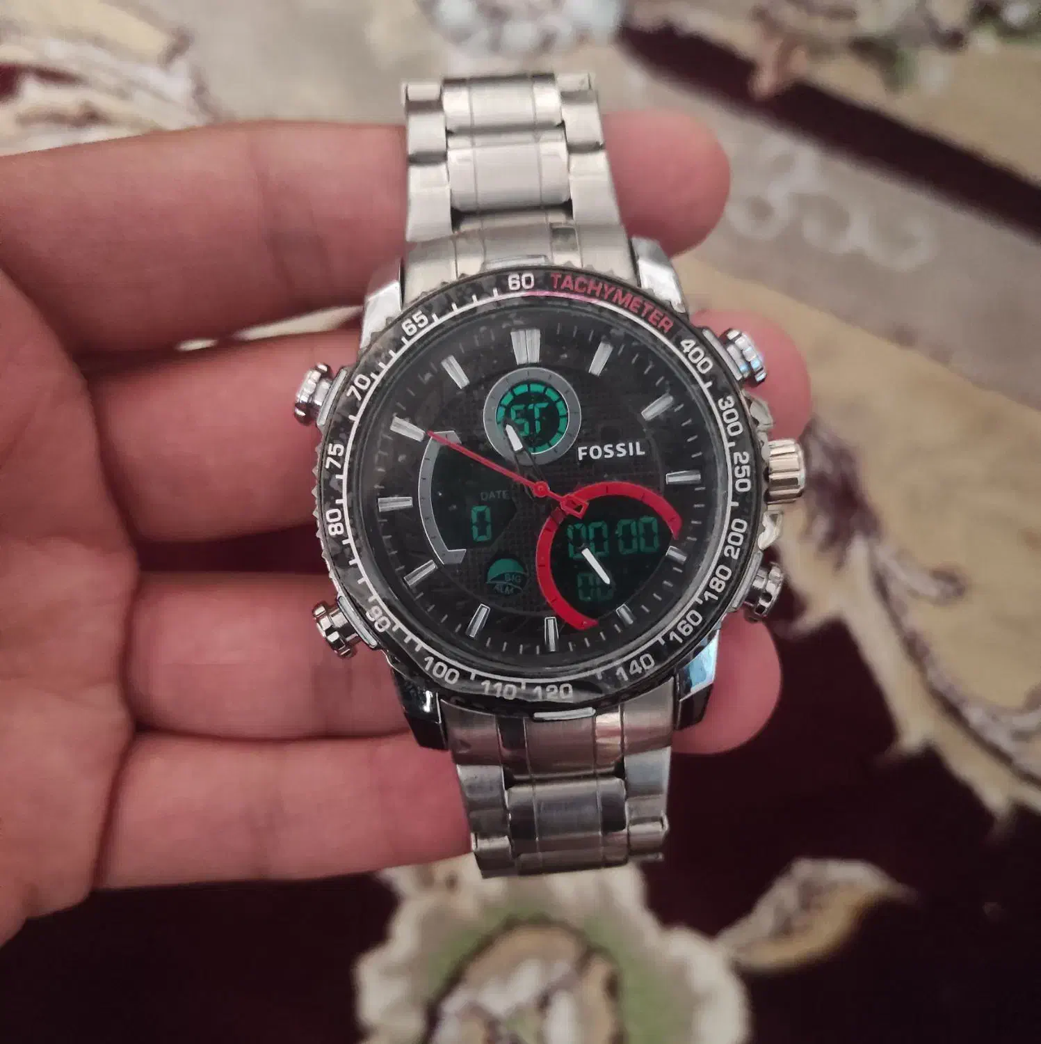 ساعت مچی مردانه Fossil مدل استیل دو زمانه|ساعت|مرودشت, ثبت احوال|دیوار