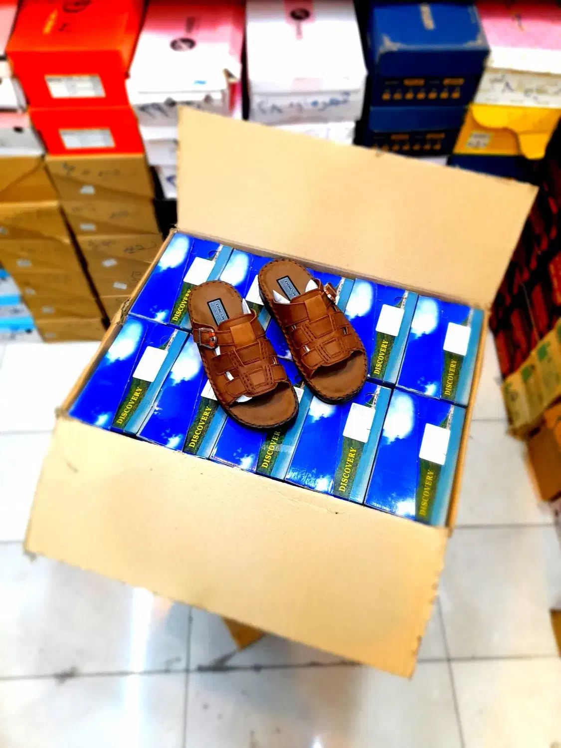 دمپایی دیسکاوری چرم طبیعی|کیف، کفش، کمربند|بندر گناوه, |دیوار