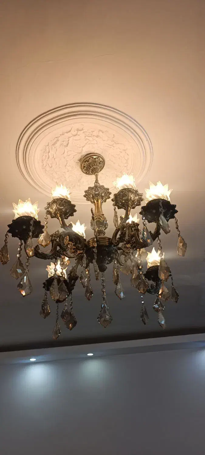 لوستر برنز ۸شعله|لوستر و چراغ آویز|مشهد, یوسفیه (شهرک غرب)|دیوار