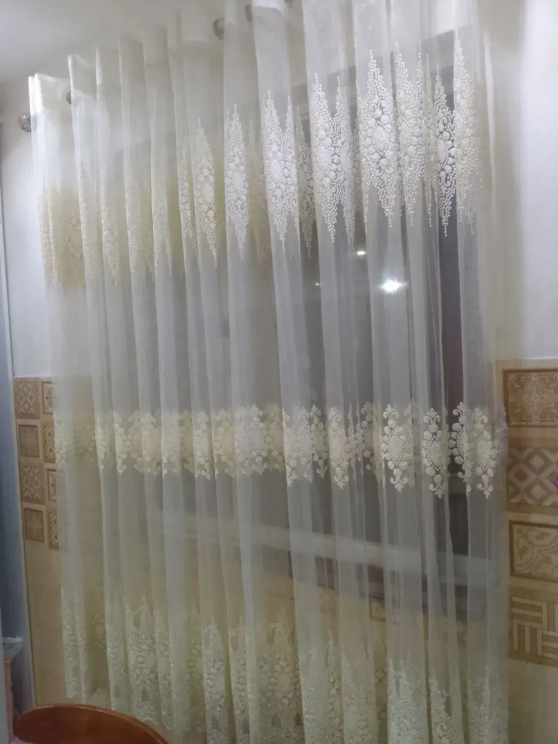 دوعدد پرده|پرده، رانر، رومیزی|رشت, پیرکلاچای|دیوار