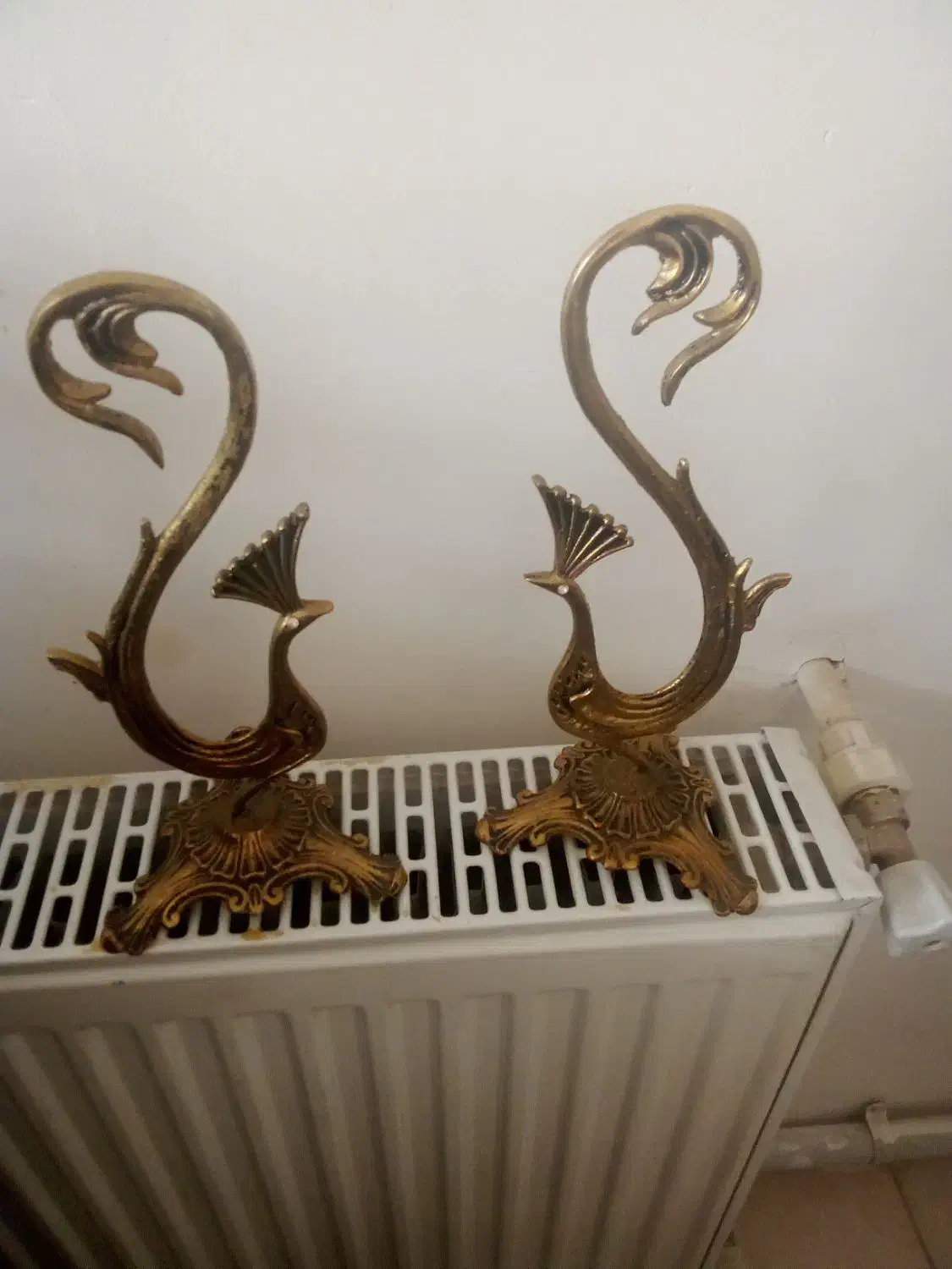 شیرینی خوری برنجی و دو عدد جلو تلویزیونی برنز|صنایع دستی و سایر لوازم تزئینی|بومهن, |دیوار