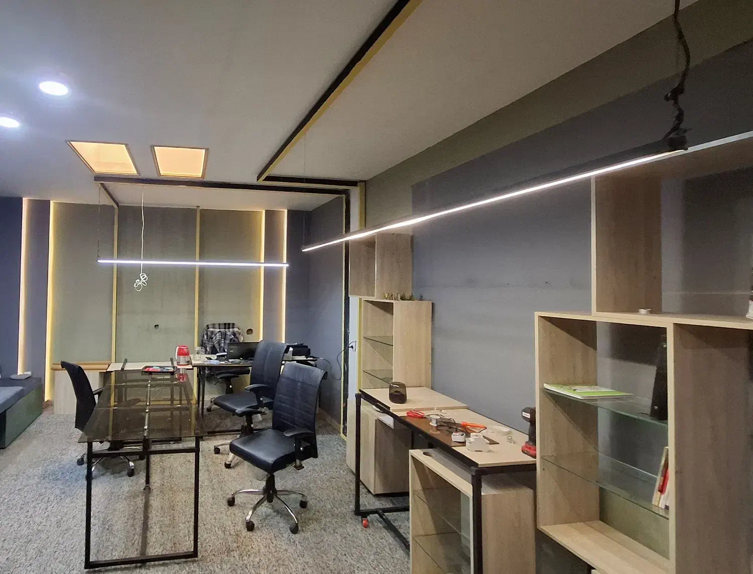 مجموعه ۱۱ کمد و قفسه چوبی mdf ویترین اداری و مغازه|کتابخانه، شلف، قفسههای دیواری|اصفهان, عسگریه|دیوار