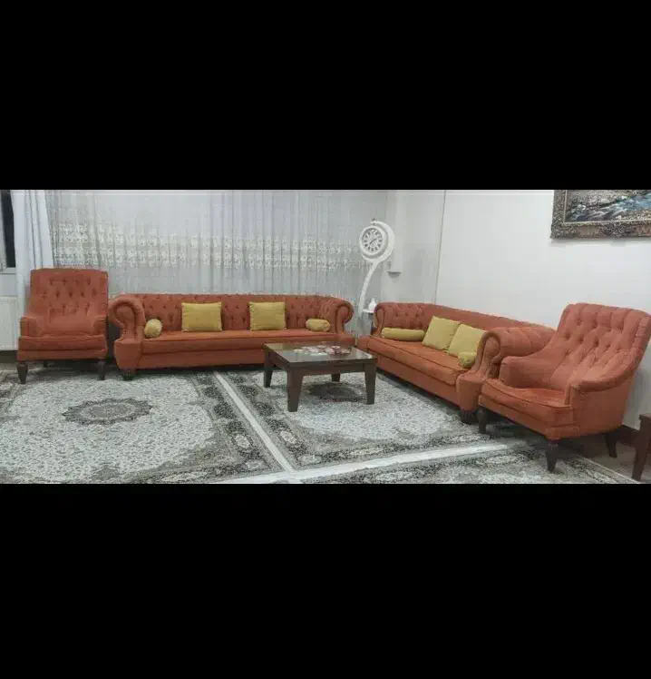 مبل چستر ۹ نفره با چوب راش در حد نو|مبلمان خانگی و میز عسلی|مریوان, |دیوار