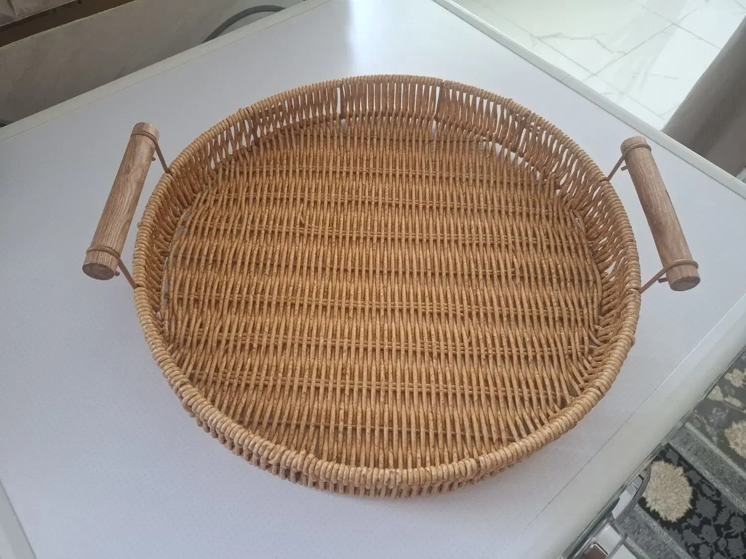 سینی حصیری مدل گرد وارداتی|ظروف سرو و پذیرایی|نورآباد, |دیوار