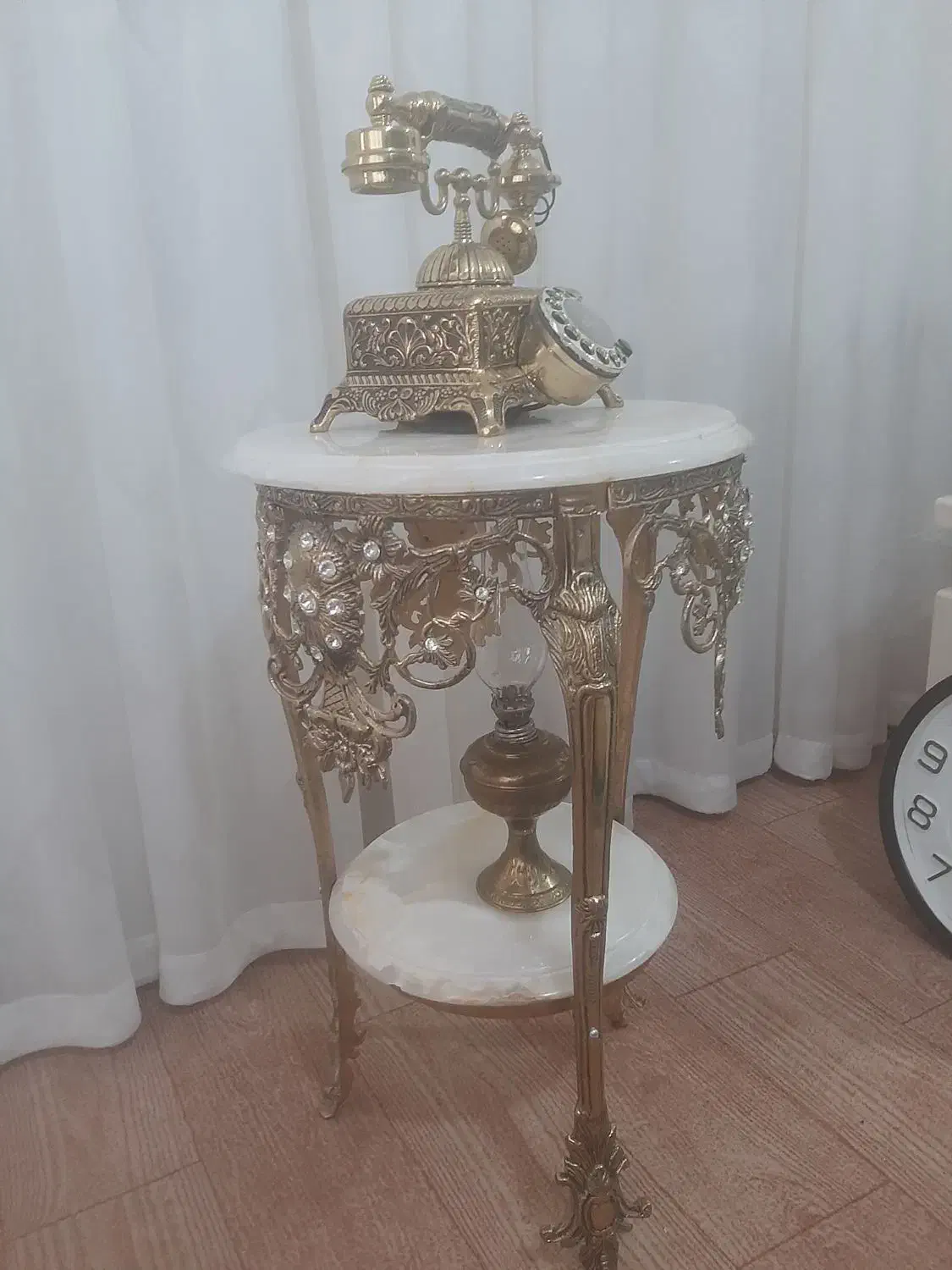 میز تلفن،تلفن برنز وچراغ|میز تلفن|تبریز, |دیوار