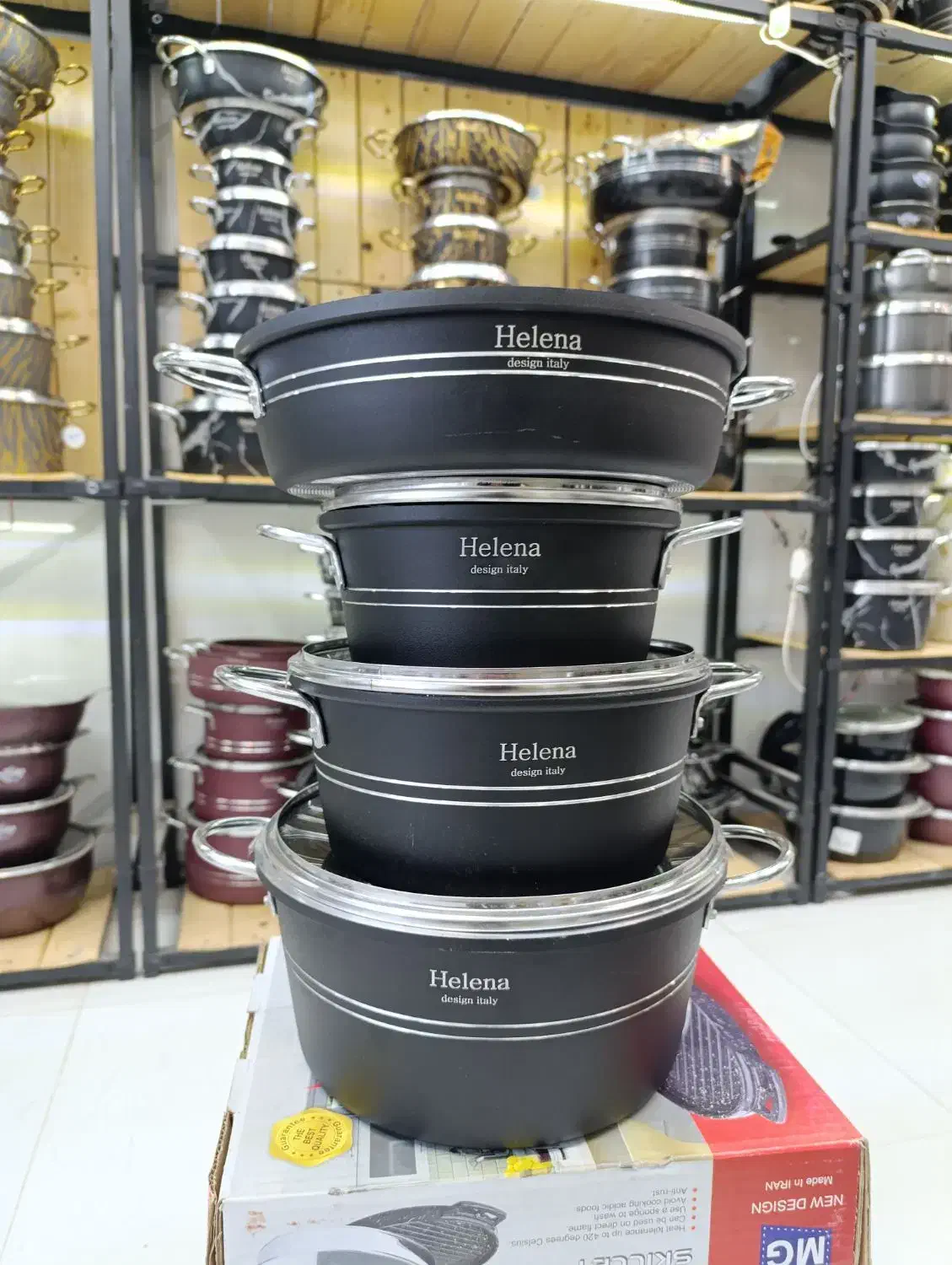 سرویس قابلمه 7 پارچه هلنا گلدونی مدل (فورج)|ظروف پخت‌وپز|قم, علی آباد سعدگان|دیوار