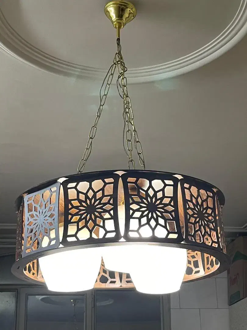 لوستر آویز چوبی|لوستر و چراغ آویز|کاشان, قطب راوندی|دیوار