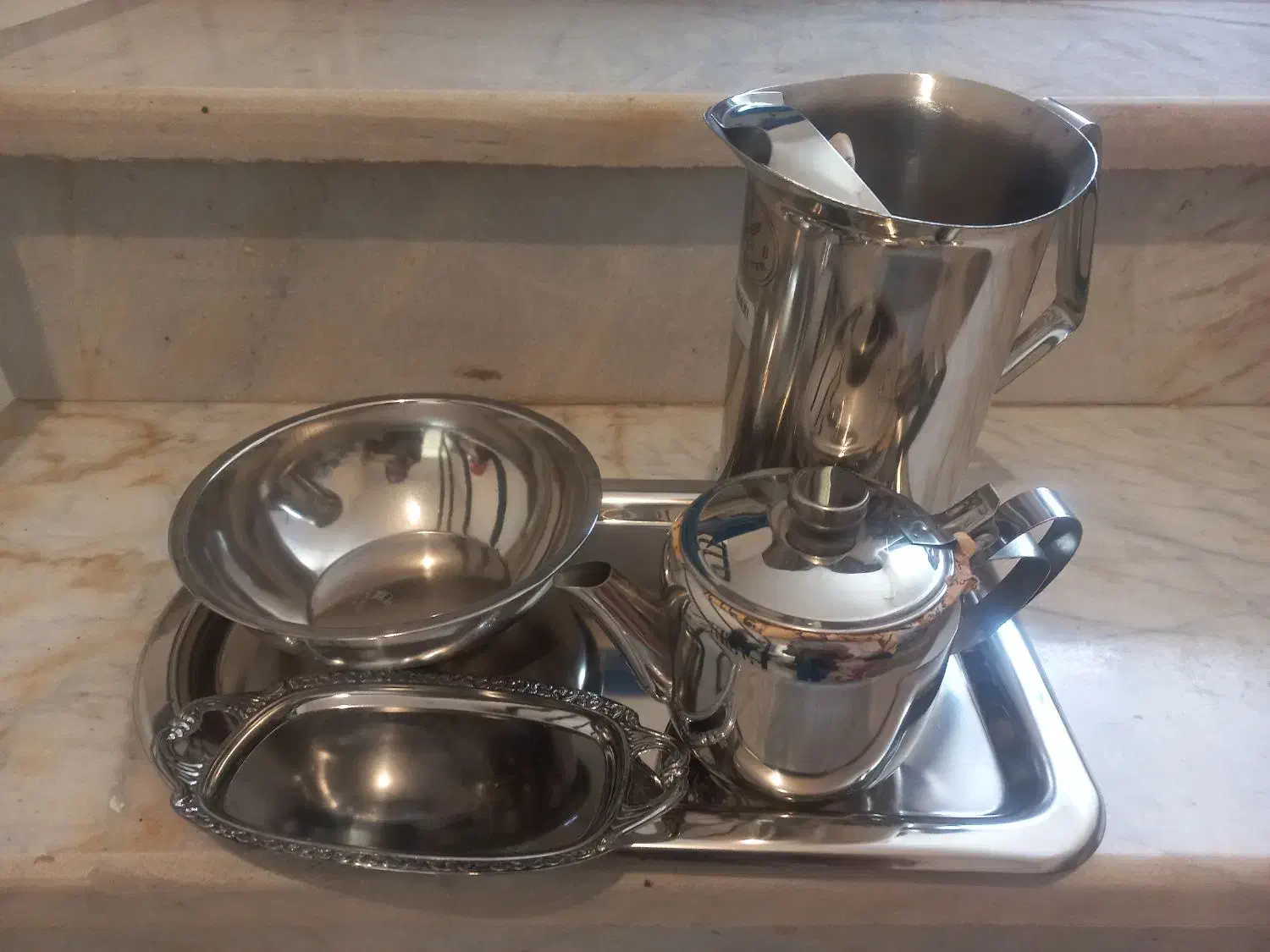 سینی استیل|سرویس روتختی|اقبالیه, |دیوار