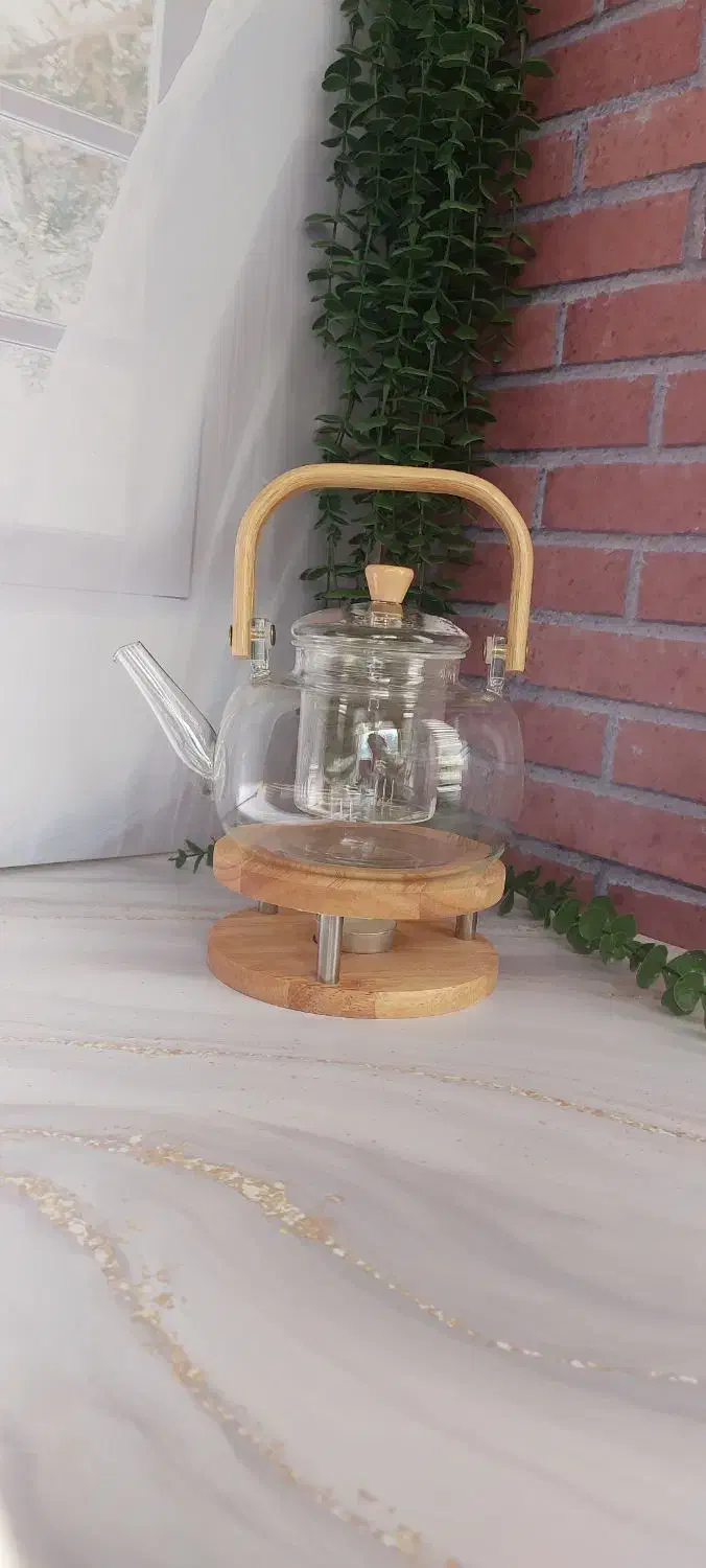 قوری پیرکس با دسته چوبی|قوری، کتری، قهوه‌ساز دستی|قزوین, |دیوار